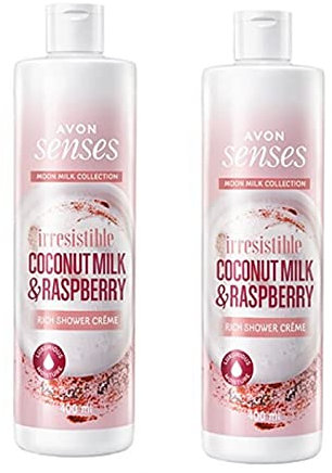 Avon Senses Duschcreme, unwiderstehlich, Kokosnuss und Himbeere, 2 x 400 ml