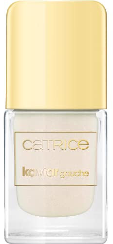 Catrice Kaviar Gauche Nail Lacquer, Nr. C01 Over The Sky, weiss, schnelltrocknend, langanhaltend, schimmernd, transluzent (10,5ml)