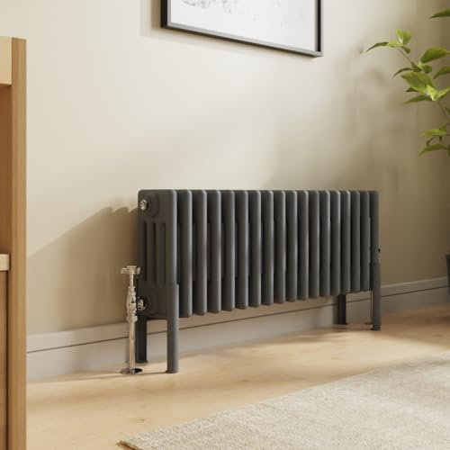 NRG Traditional 4 Column Horizontal Radiator 300x830mm Anthracite Central Heating Radiators