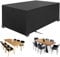Housse Salon de Jardin, Housse de Table Jardin Rectangulaire, Couverture de Protection Meubles Bâche Salon de Jardin Imperméable Anti-UV, Bache Table Exterieur (Schwarz, 325*208*58cm 420D)