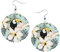 Tukan-Blumen-Ohrringe, bunte Papageien und Tukane, runde Form, Leder-Ohrring, leicht, baumelnd, Damen- und Mädchen-Schmuck, perfekt für den Alltag