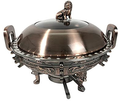 Lebensmittelwärmer Edelstahl Alkoholherd Restaurant Self-Service Hot Pot Ding Solide Brennstoff Heizbehälter, Doppelohrentwurf, Leicht Zu Entfernen Split-Design (Color : A)