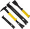 MANUFORE Profi Brecheisen Set 4-teiliges mit 12 und 7,5 flache Brechstange, 12 Nageleisen mit Hammer und Gummi-Softgriff, 9 Meißel