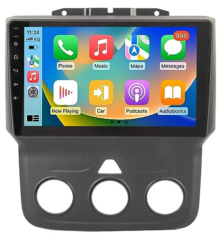 Autoradio Stereo per 1500 2500 3500 2013-2018, Android 12 Touch Screen Radio con Cordless Carplay e Android Auto, Supporto WiFi GPS HiFi FM RDS SWC [2GB+32GB]