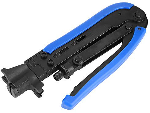 Crimping Pliers RG59/RG6 Coaxial Crimper Pliers Network Wire Cable Coax Compression Crimping Tool for Metric and Inch Extruded F, Crimpers