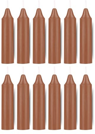 ladyrobyn Box mit 12 braunen Kerzen | 10,2 cm hoch und 1,9 cm Durchmesser | Hexenzubehör für Ihren persönlichen Wicca-Altar, Zaubersprüche, Charms und Absichten | Hexenraumdekoration |