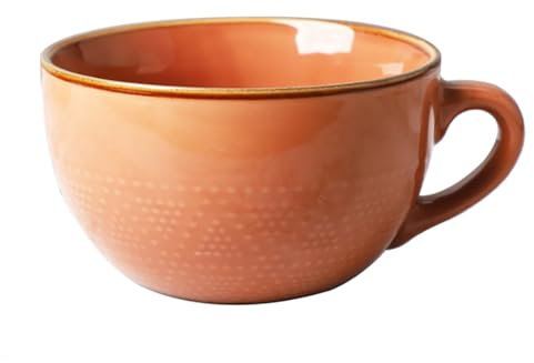 Taza de café grande, taza de cerámica de 700 ml, cuencos de cereales de porcelana con asa, taza de té, cereales, ensalada, tazón, regalo, taza de café (B)