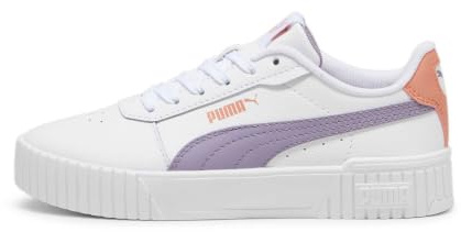 PUMA Girls Carina 2.0 JR Sneaker, PUMA White-Pale Plum-DEEVA Peach, 39 EU