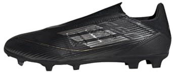adidas Unisex F50 League Laceless Football Boots Firm Ground Fußballschuhe, Core Black/Iron Metallic/Gold, 45 1/3 EU