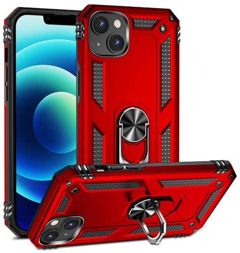 BestST Cover compatibile con Apple iPhone 14 da 6,1, protezione dello schermo, custodia ibrida a doppio strato, resistente agli urti e robusta, rossa