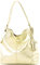 modamoda de T185 Damen Leder Schultertasche Handtasche handmade in Italy, Farbe:Gold-Metallic