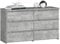 AKORD Commode CL-100 avec 6 Tiroirs | pour Salon, Chambre à Coucher, Armoire de Salon | Moderne | Panneau en stratifié de 16 mm | Meuble de Rangement | 35x100x57 cm | Béton + Façade Béton