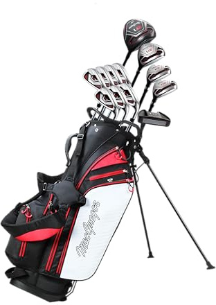 MACGREGOR Herren Zt1 Stahl/Graphit, Cart/Standtasche, Rechts-und Linkshänder, Golf-Paket-Sets, schwarz/rot, Einheitsgröße