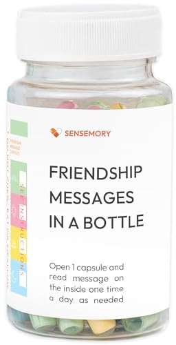 Sensemory 50 Frienship Capsule Letters Messages in a Bottle, Cool Easter Gifts for Mom, Adults Women, Girl, Teachers, Coworkers, Best Friend Birthday Gifts for Women, BFF, Sister, Bestie, Tonkin002