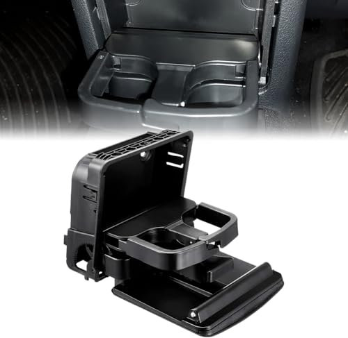 GEARMONSTER Getränkehalter der hinteren Armlehne Hinten für VW EOS Golf V Golf VI Jetta III Autotassenhalter Armlehnenbecherhalter, Schwarz