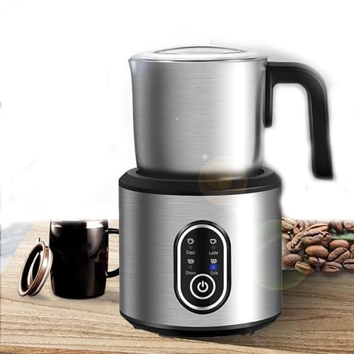 Montalatte Rimovibile, Scaldalatte Rimovibile 4 in 1, Doppio Caldo e Freddo, con Controllo Smart Touch e Lavabile in Lavastoviglie, Spegnimento Automatico, per Riscaldamento Latte/Macchiato