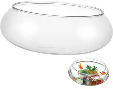 Toddmomy Large Clear, Plastic Fish Bowl Round Terrarium Vase Goldfish Bowl Hydroponic Vase Water Lily Bowl Succulent Planter for Wedding Party Home Decor