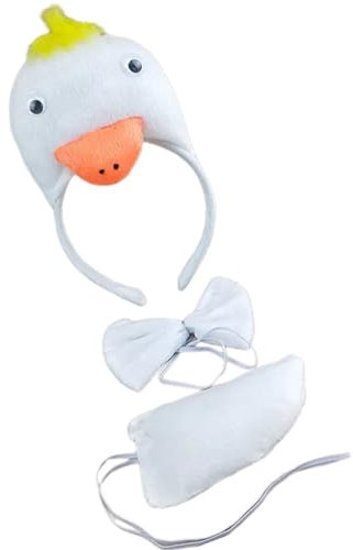 Tier-Enten-Stirnbänder, Ente, Fliege, Cartoon-Haarreifen, Entenschwanz, Kopfbedeckung, Party, Cosplay, Fotografie, Weiße Ente Drei a