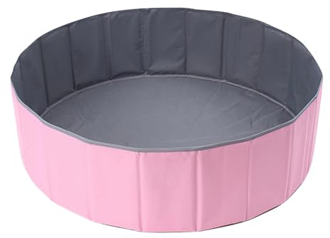 Lotvic Foldable Ball Pit - Waterproof and Portable Round Ocean Pool for Toddler Boys Girls Dogs Cats Indoor Outdoor (100cm, Pink)