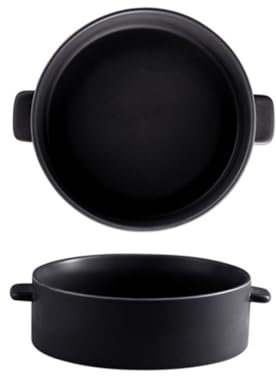 PHENOFICE Keramik-suppentopf Und Backblech Kreative Servierschüssel Haushaltsgeschirr Und Keramik-besteck Geeignet Für Zuhause Hotel Restaurant Schwarz