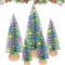 Lot de 5 petits sapins de Noël artificiels avec éclairage - Petit sapin de Noël artificiel - Décoration de Noël - Petits arbres de Noël