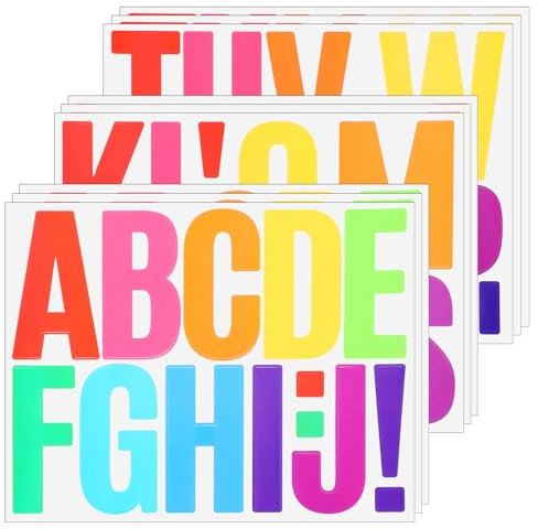 ZEYYER 108 PCS Letter Stickers 3 inch, Large Vinyl Letters Stickers, Colorful Adhesive Alphabet Stickers for Bin Poster Bulletin Board Mailbox Classrooms DIY Craft
