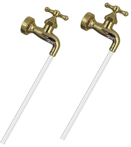 39 cm Unsichtbarer Garten-Wasserbrunnen Set of 2 – Fließender Wasserhahn aus wetterfestem Kunststoff, Deko für Teich, Hof, Terrasse, einfacher Aufbau, Geschenk-Idee für Gartenfreunde, Cabilock