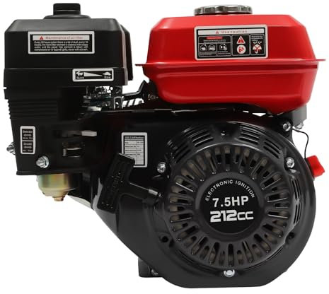 Benzinmotor, 7.5HP Benzin Motor, 4-Takt-Einzylinder-Motor, 4000W 3600rpm Hand-Zug-Start Engine Standmotor, Luftkühlung Industriemotor mit 3.6L Kraftstoffkapazität 36.2 * 31.3 * 33cm