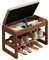 AQIMUELE Schuhregal Bank mit Kissen, 2 Ebenen, Schuhbank mit Klappdeckel, Schuhregal aus Holz für Eingang, Flur 60CM (Walnuss)