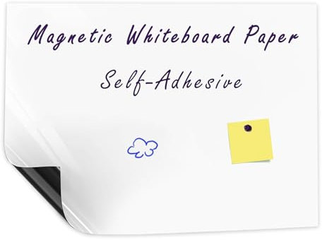 HeatPomelo Magnetische Whiteboard Folie 140 x 75 cm, Weißboard Kontaktfolie - Selbstklebend Tafelfolie für Wand, Tür, Büro, Zuhause