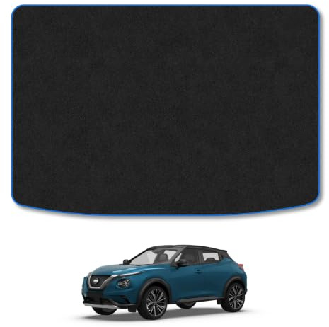 Nissan Juke (2019+) Carpet Boot Mat | Blue Edge Trim Tailored Fit Boot Liner Full Coverage Protection Accessories Easy Clean Anti Slip Made in the UK