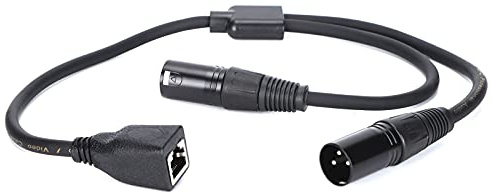 Câble Double XLR vers RJ45 Prêt pour la Scène avec Matériau PVC, Cordon XLR Mâle vers RJ45 Femelle Fiable pour Bandes LEDRGB