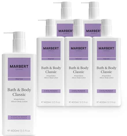 Marbert Bath & Body Classic Körperlotion 6 x 400 ml – Feuchtigkeitspflege mit blumigem Chypre-Duft – Für spürbar glatte & samtweiche Haut