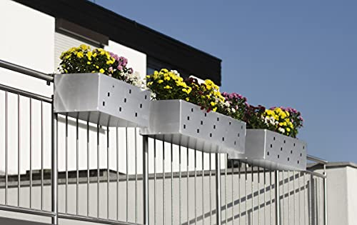 reinkedesign Marken Blumenkasten aus Edelstahl inkl. Befestigungsmaterial, Made in Germany! (81.5)