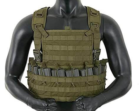 Fields Airsoft Rifleman Molle Chest Rig Harness Od Green Holds 8 Mags