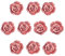 Eidoct 10 Pcs Ceramic Vintage Floral Rose Flower Door Knobs Handle Drawer Kitchen + Screws (Pink)