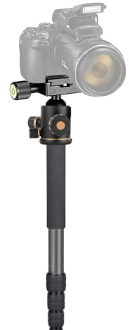 Professiona Heavy-Duty Carbon Fiber 70 Monopod/Unipod (Dual Optional Head) for Tamron SP 150-600mm f/5-6.3 Di VC USD