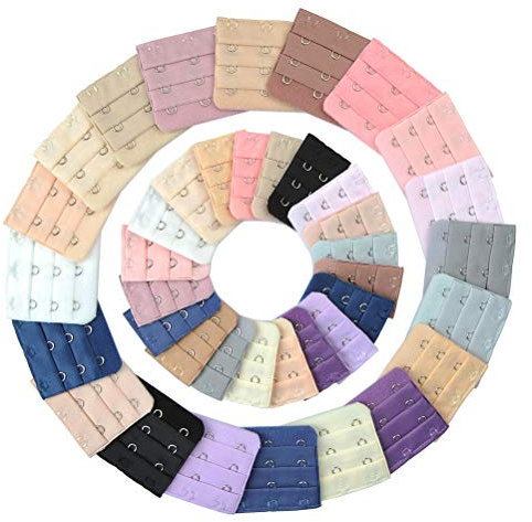 TIMESETL Bra Extender BH Verschluss Verlängerung - 40Stück BH Extender Verlängerung mit 2Haken 3Haken Büstenhalter Erweiterung Gurt mit 20 Farben je 2 Arte