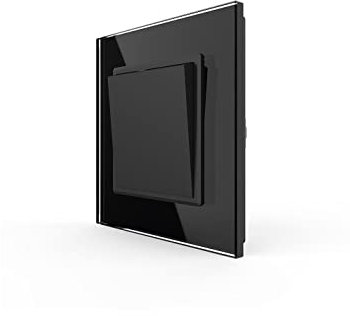 Taster Wipp z.B. Klingel Impulsschalter mit Glasrahmen Schwarz VL-C7-K1H-12 + VL-C7-SR-12-A Kompatibel mit LIVOLO Glasrahmen Glasrahmen
