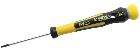 WETEC Sechskant-Präzisionsschraubendreher, ESD, SW2,0x60 mm, 160 mm (Stiftschlüssel-Präzisionsschraubendreher Schraubendreher Schraubenzieher Sechskant 6-knt ESD-Sechskant-Schraubendreher)