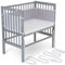 FabiMax 4492 Beistellbett BOXSPRING grau, inkl. Matratze AIR und Netz-Nestchen graue Würfel