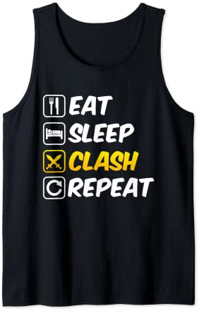 Eat Sleep Clash Repeat Mobile Gaming Tank Top