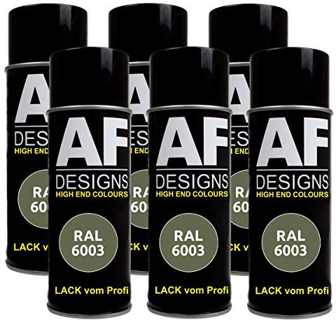 RAL RAL6003 - Pintura Compatible con Coche (6 Unidades), Color Verde Oliva Brillante