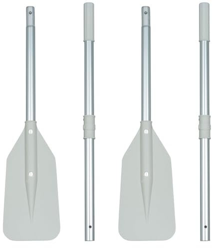 HIBO Schlauchboot Paddel Set – 2 stücks Demontierbares Paddel für Boote - Grau - Starkes Kunststoffblatt, Rutschfestem Handgriff - Ideales paddel für Schlauchboote bis 4.20-4.70