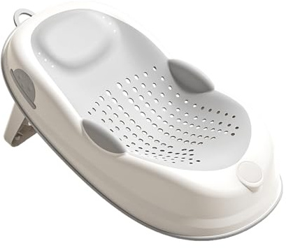 Babybadewannensitz: Ergonomisch Geformt für Babys im Alter Badewannensitz von 0-6 Monaten Weich Rutschfest und Aufhängefähig