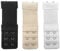 3Pcs Bra Hook Extenders 2 Hooks / 3 Hooks Bra Back Extender Strap for Bikini Tops - White/Black/Khaki (B)