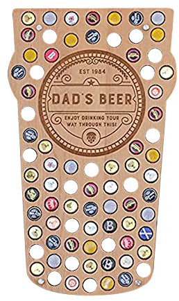 NSXIN Bierkarte Kronkorken Karte aus Holz, Flasche Bierflasche Kronkorken Sammler für 40-60 Kronkorken, Lustige Bier Geschenk-Idee (Typ C)