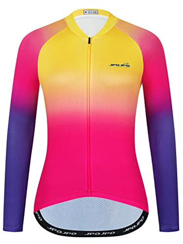 Cycling Jersey Long Sleeve Women Bike Top Cycle Shirt Road Bicycle Clothing MTB Mountain Racing Lady Autumn Spring Orange M