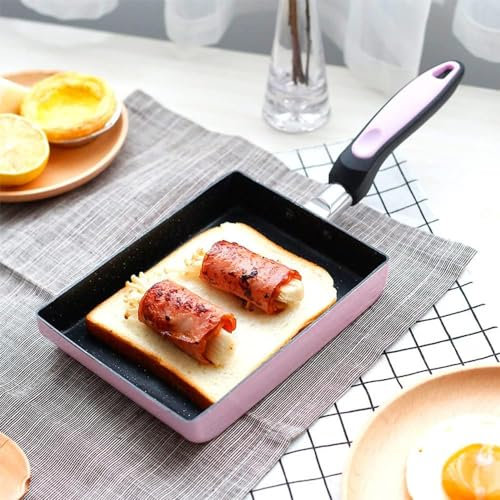 Dasing Tamagoyaki Poêle à omelette japonaise avec revêtement anti-adhésif pour faire des omelettes ou des crêpes (rose)