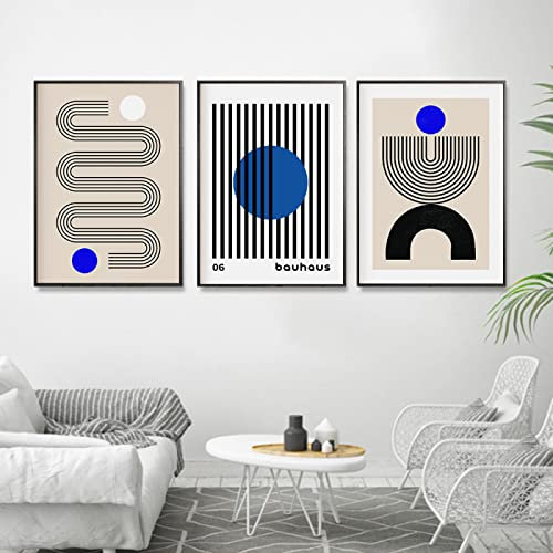 iYoucase Nordic Modern Bauhaus Poster Print Set Leinwand Bild Geometrische Leinwand Wand Bilder Abstraktes Wandbild Für Wohnzimmer Wohnkultur 50x70cmx3 Ungerahmt